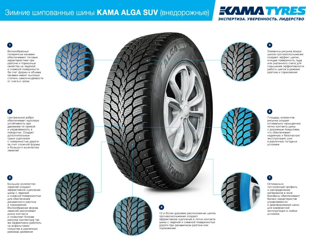 Зимние шипованные шины KAMA ALGA SUV (НК-532) 205/70 R15 в Обнинске Зимние шипованные шины KAMA ALGA SUV (НК-532) 205/70 R15 в Обнинске